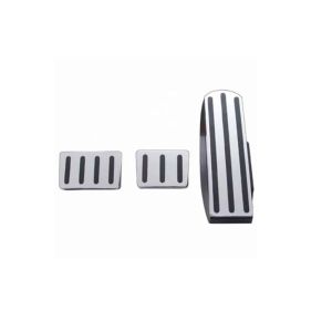 United Pacific Freightliner Black Insert Chrome Foot Pedal Set. Part # 70259 Trucker Accessories, Truck Accessories, Gas & Brake Pedal Set.