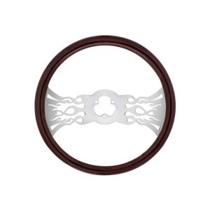 United Pacific 18" Wood Inferno Steering Wheel. Part # 88104 Trucker Accessories, Truck Steering Wheels, Semi Truck Steering Wheels,
