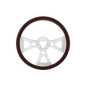 United Pacific 18" Wood Steering Wheel. Part # 88131 Trucker Accessories, Truck Steering Wheels, Semi Truck Steering Wheels,
