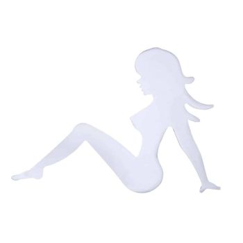 11" X 17" Chrome Sitting Lady Mud Flap Cutout - Facing Right | # 10903