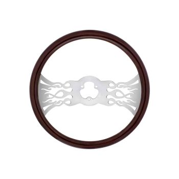 18" Wood Steering Wheel - Inferno | # 88104
