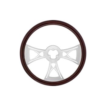 18" Wood Steering Wheel - Hourglass | # 88103